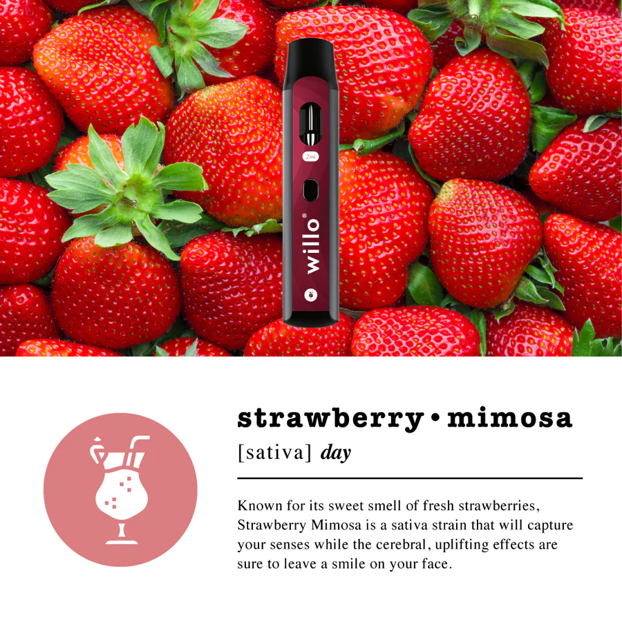 Willo - 2G THC Strawberry Mimosa Disposable Vape Pen - Organic Store Willo - 2G THC Strawberry Mimosa Disposable Vape Pen - Organic Store