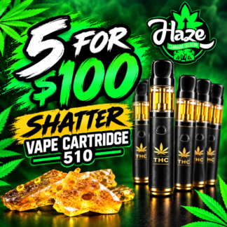 Haze Blue Berry Truffle 1.2G Shatter Vape 510 5 for $100